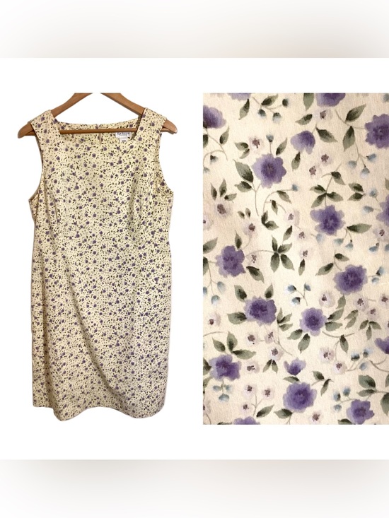 Van Heusen Dresses & Skirts - Vtg 90s Microfloral Sleeveless Midi Dress Sz 14